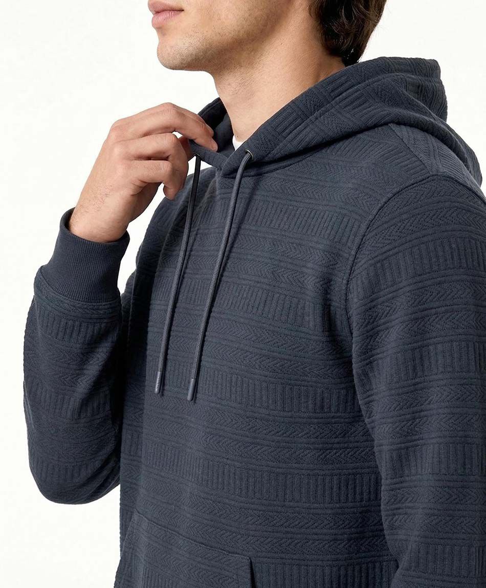 Poler&oacute;n hombre con capucha azul navy