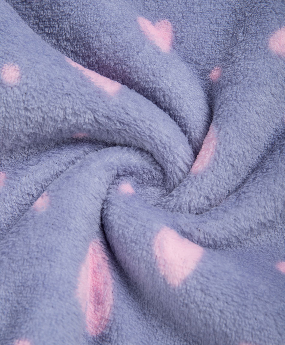 Pijama ni&ntilde;a coral  corazones morado