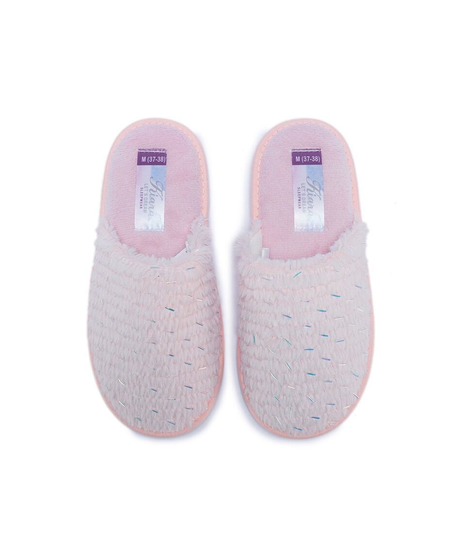 Pantuflas mujer dise&ntilde;o lineal pink