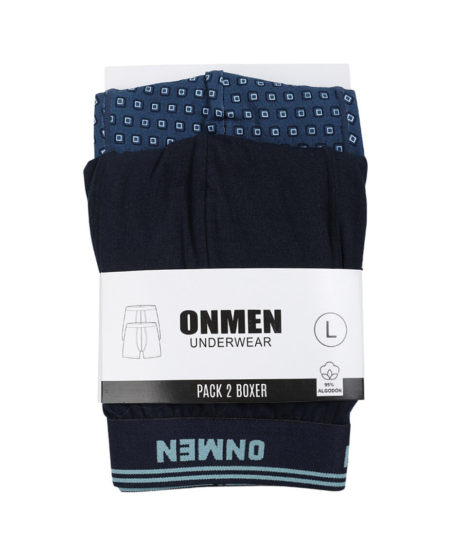 Pack 2 boxer hombre dise&ntilde;o estampado navy