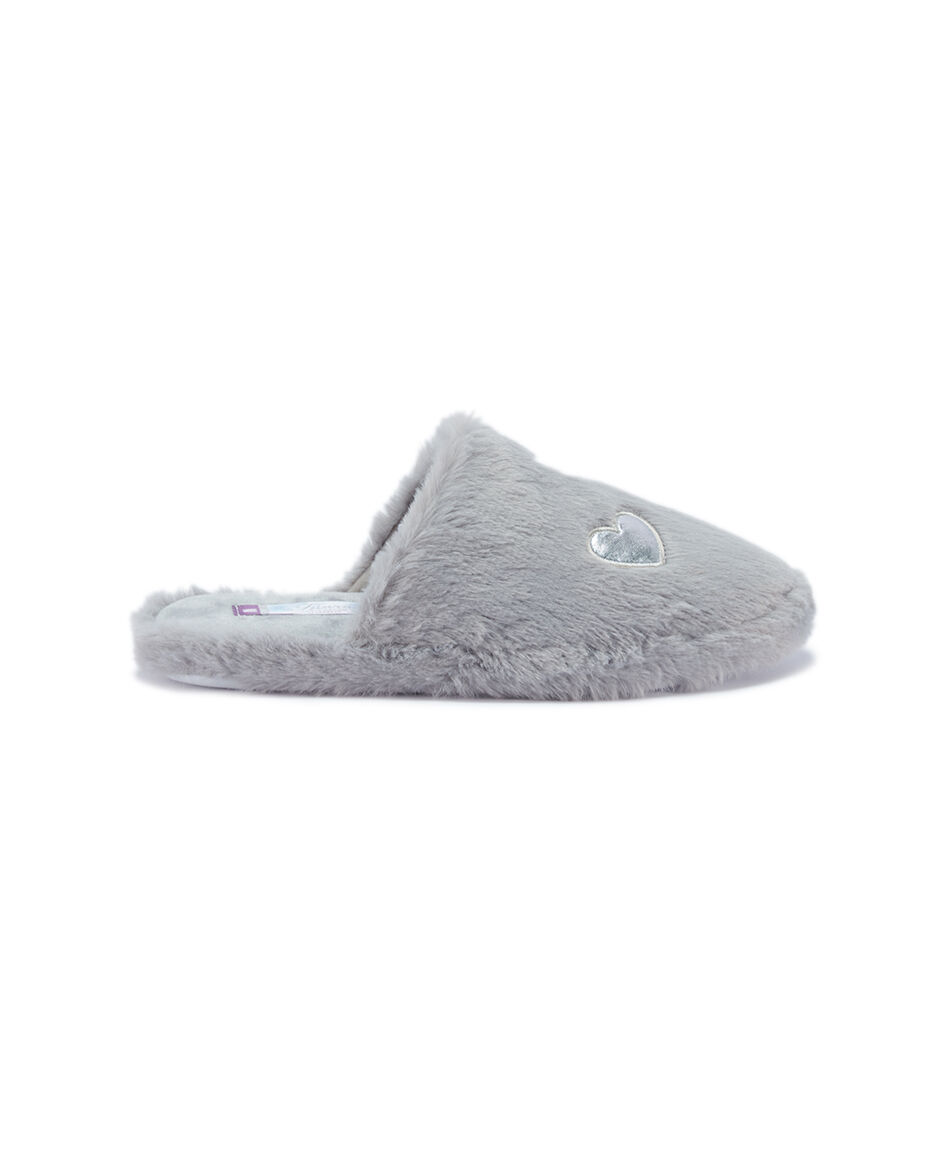 Pantuflas mujer heart silver