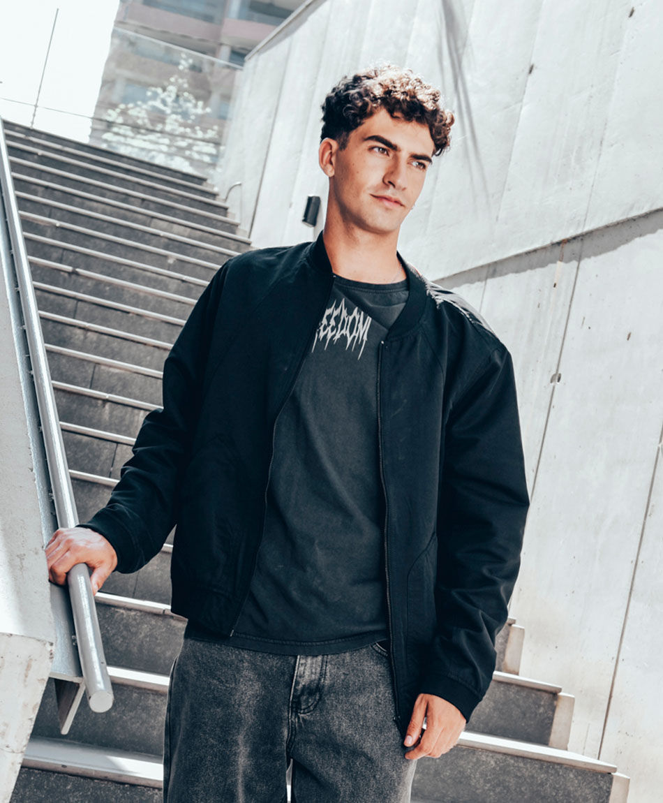 Chaqueta hombre bomber black