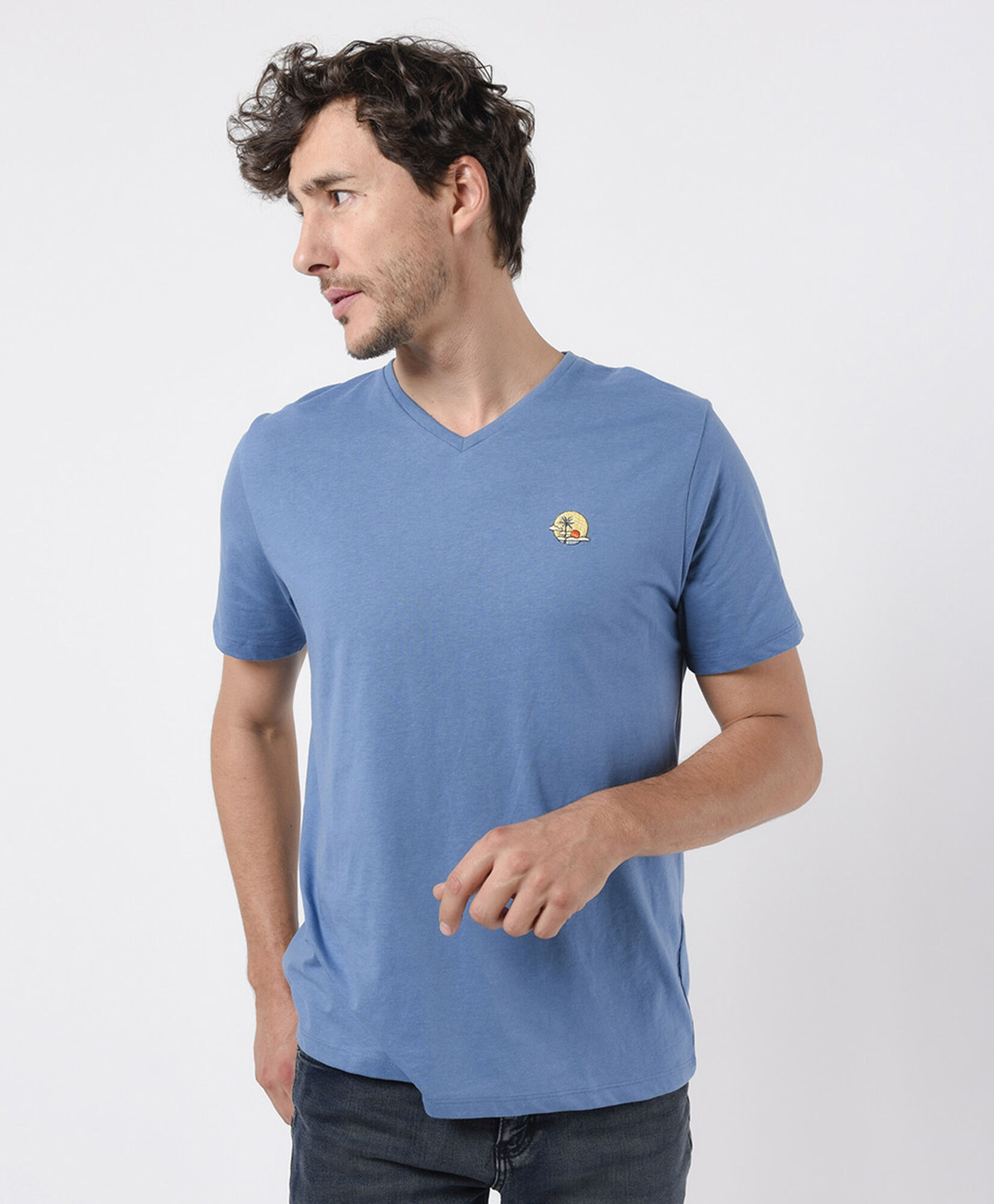 Polera hombre parche playa Polera hombre parche playa