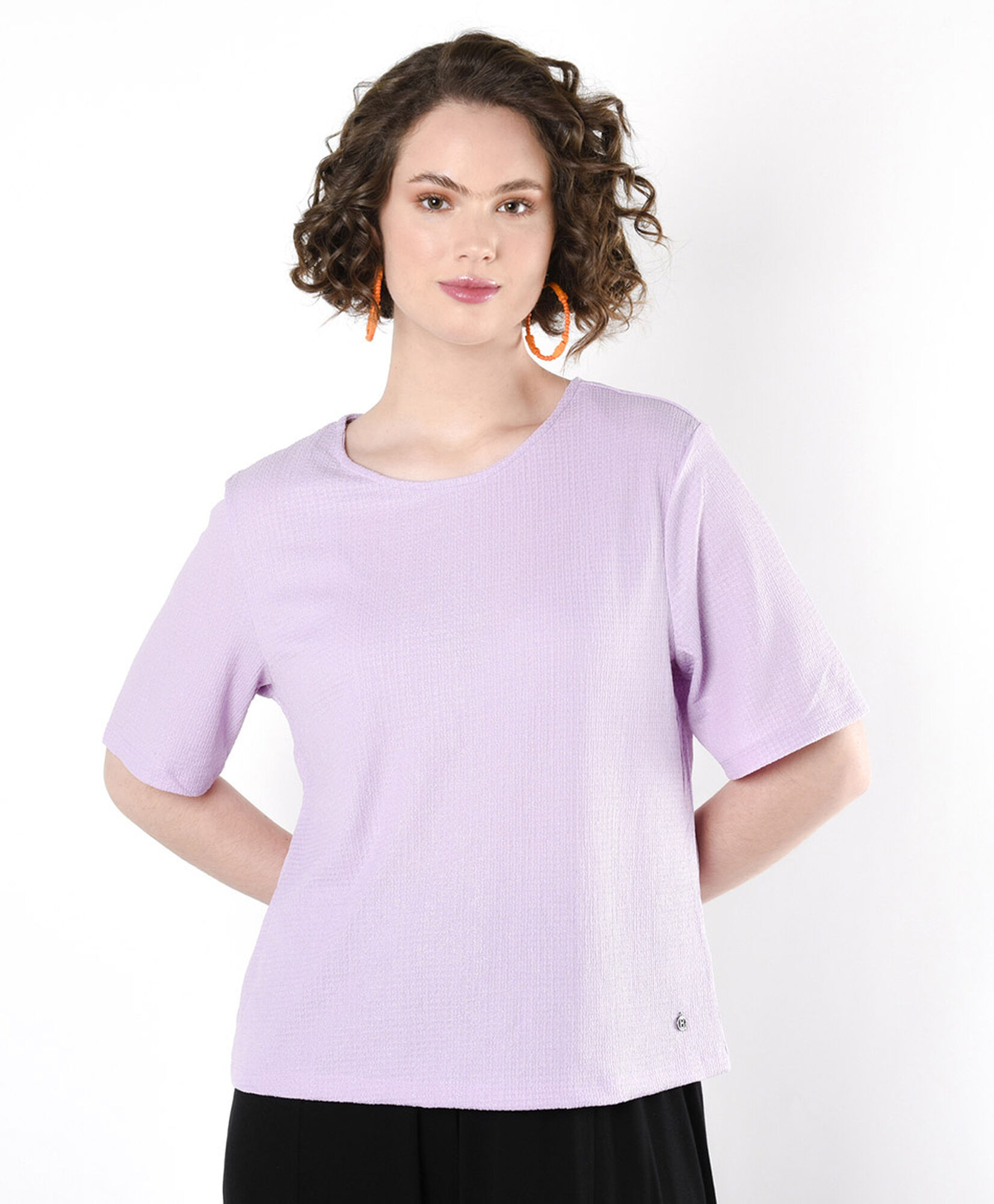 Polera mujer textura lila Polera mujer textura lila