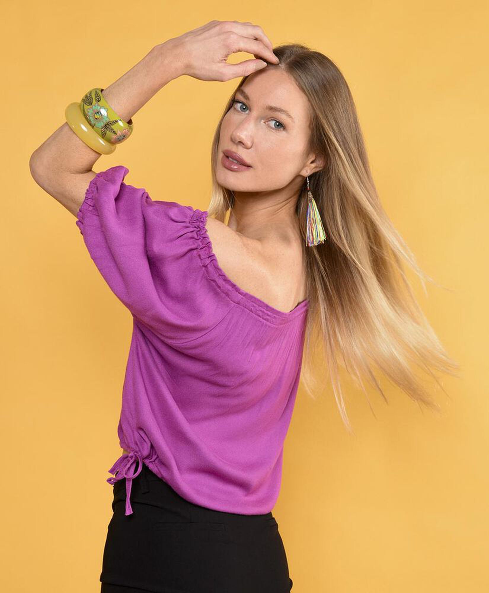 Blusa crop manga corta Blusa crop manga corta