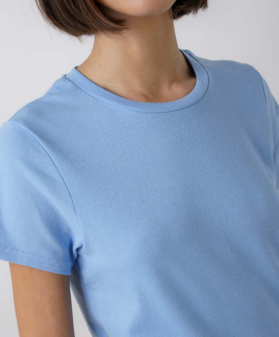 Polera mujer lisa cl&aacute;sica azul