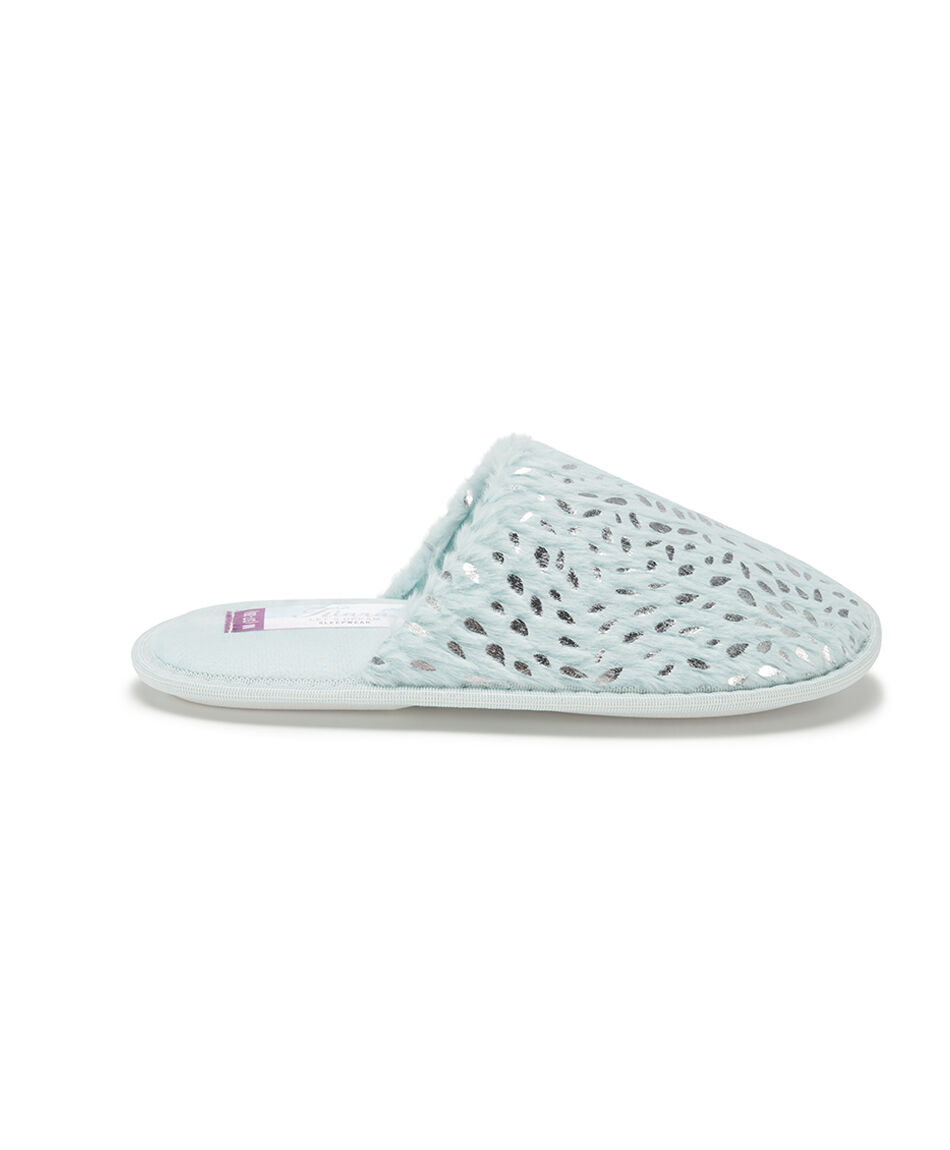 Pantufla mujer hojas brillos