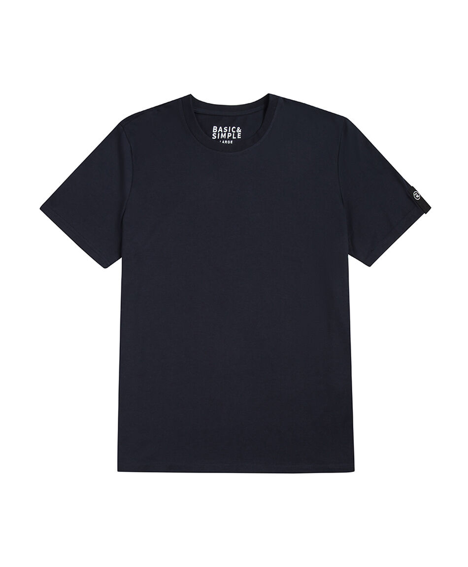 Polera hombre parche manga lisa