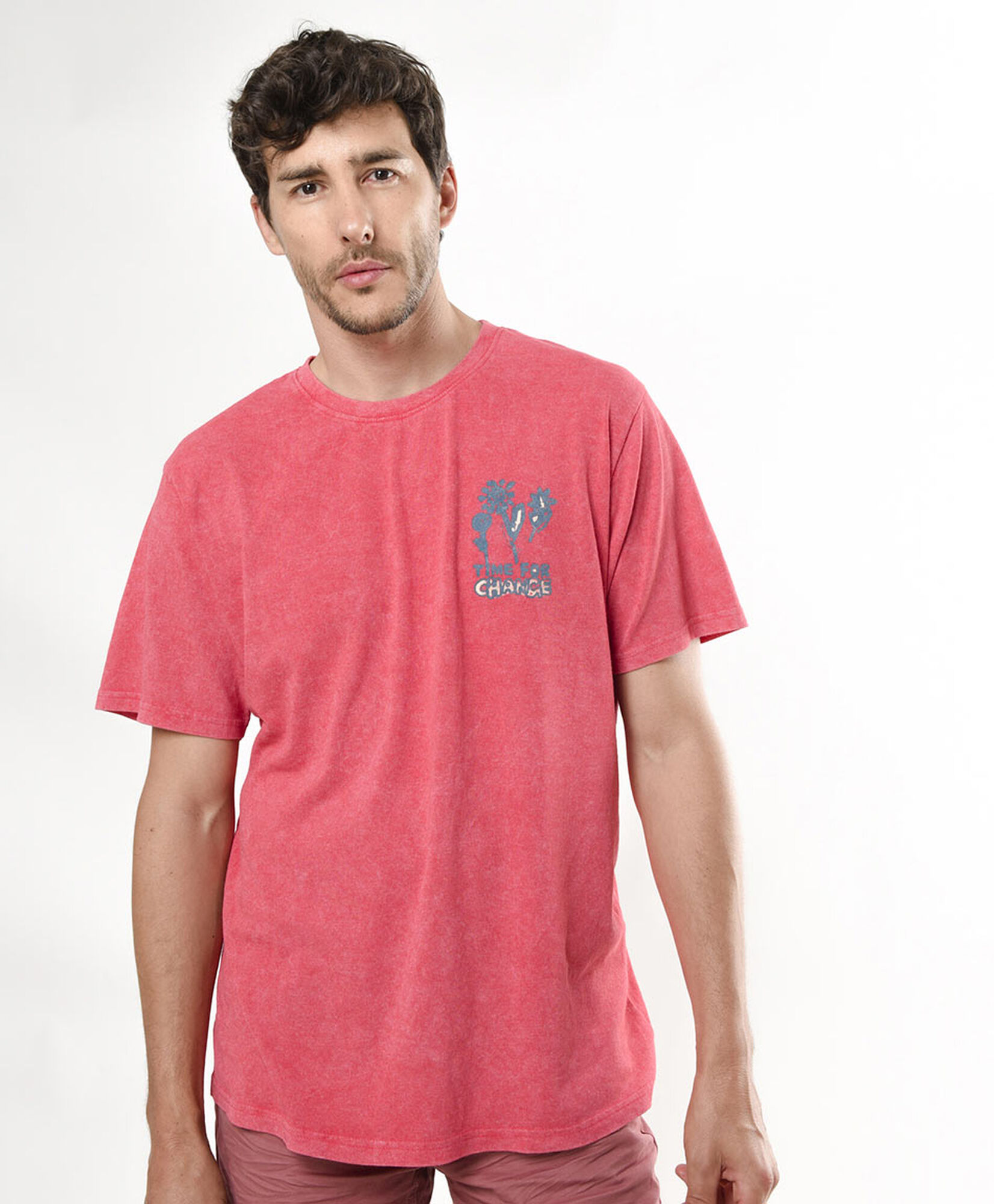 Polera hombre doble estampado desgastada Polera hombre doble estampado desgastada