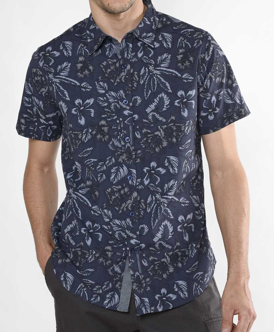 Camisa floral manga corta
