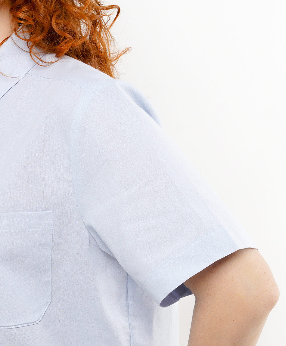 Blusa mujer lisa celeste lino