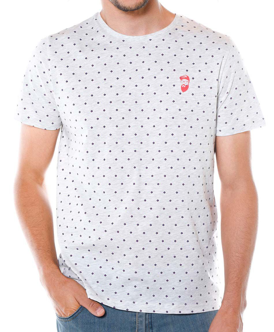 Polera estampada cuello redondo