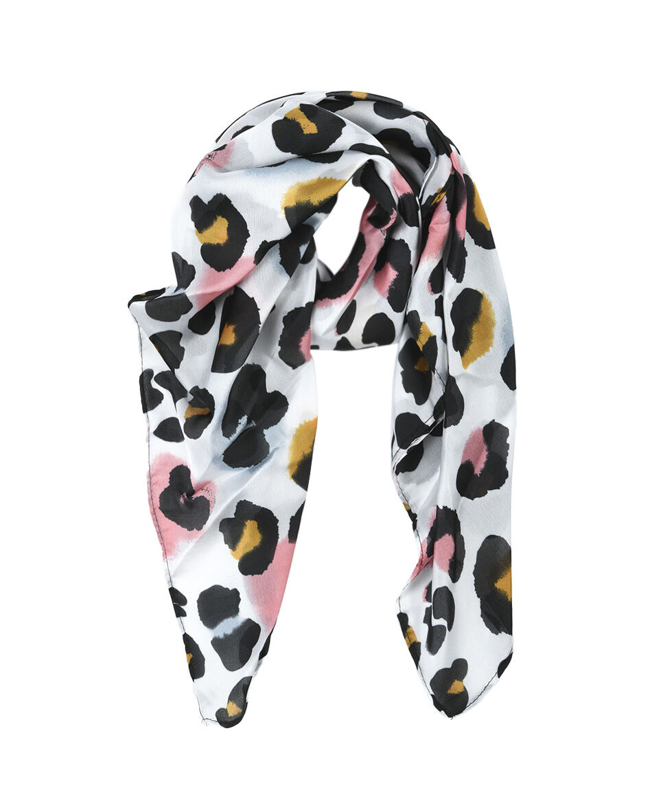 Pa&ntilde;uelo mujer animal print satinado