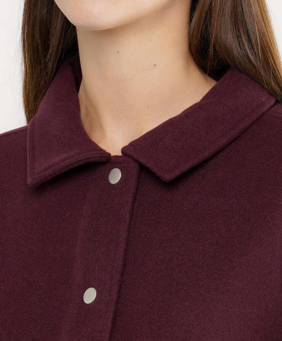 Chaqueta mujer bolsillo doble burdeo