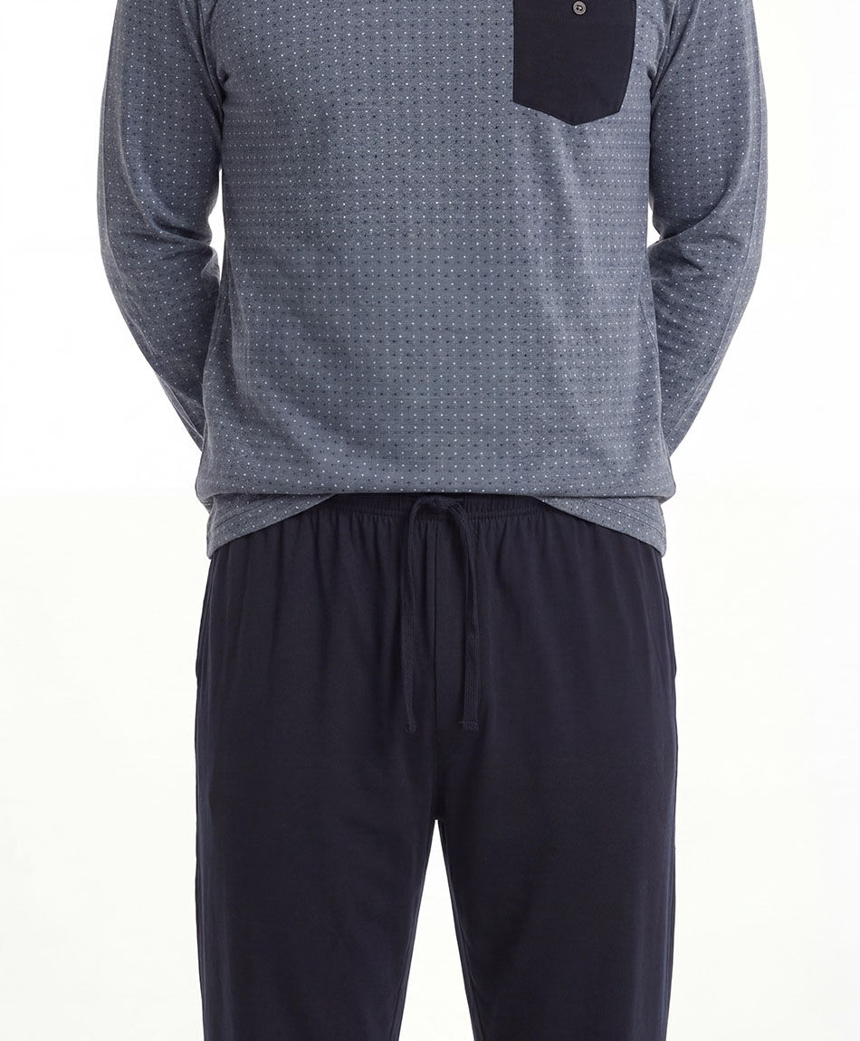 Pijama hombre bolsillo bot&oacute;n