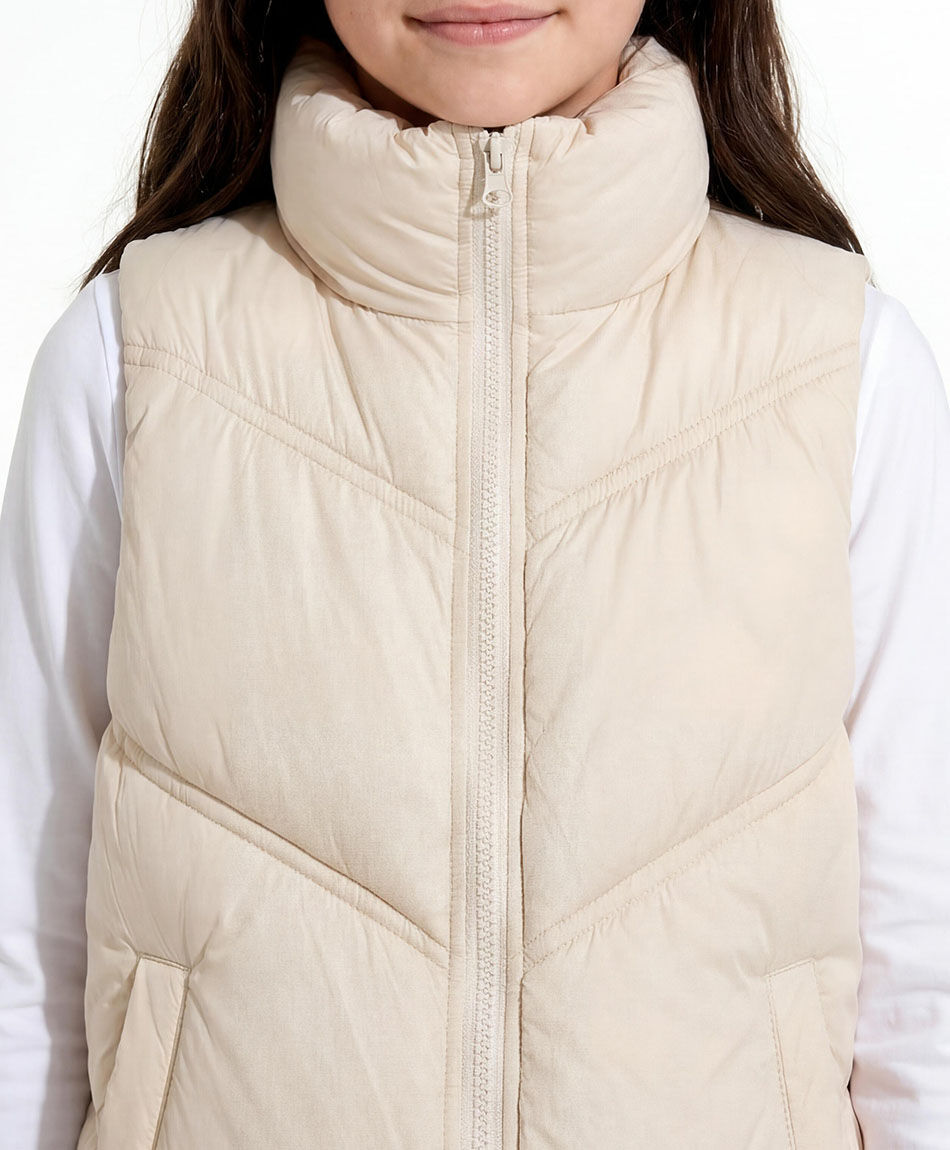 Parka ni&ntilde;a sin mangas beige