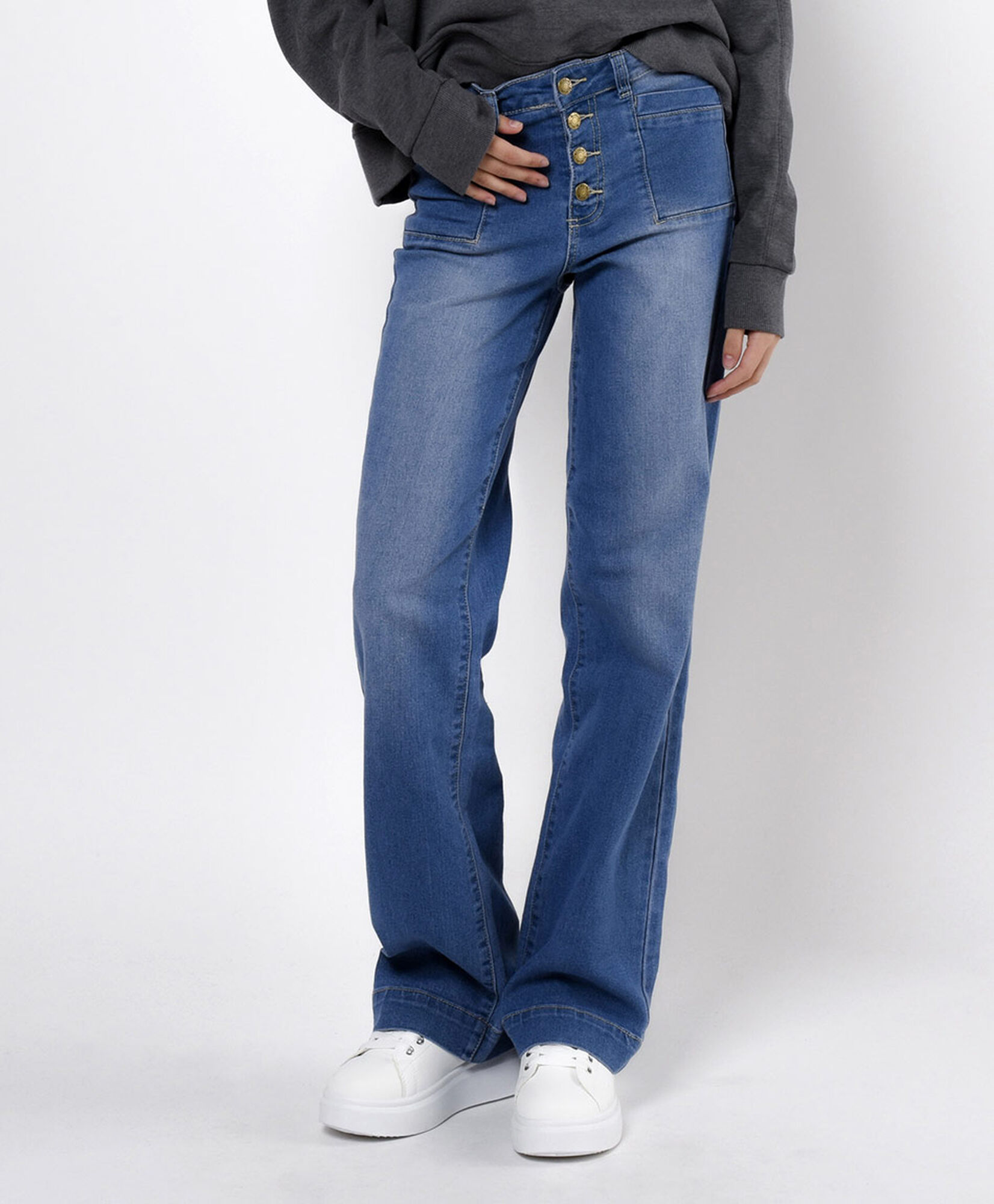 Jeans mujer bolsillo cuadrado wide Jeans mujer bolsillo cuadrado wide