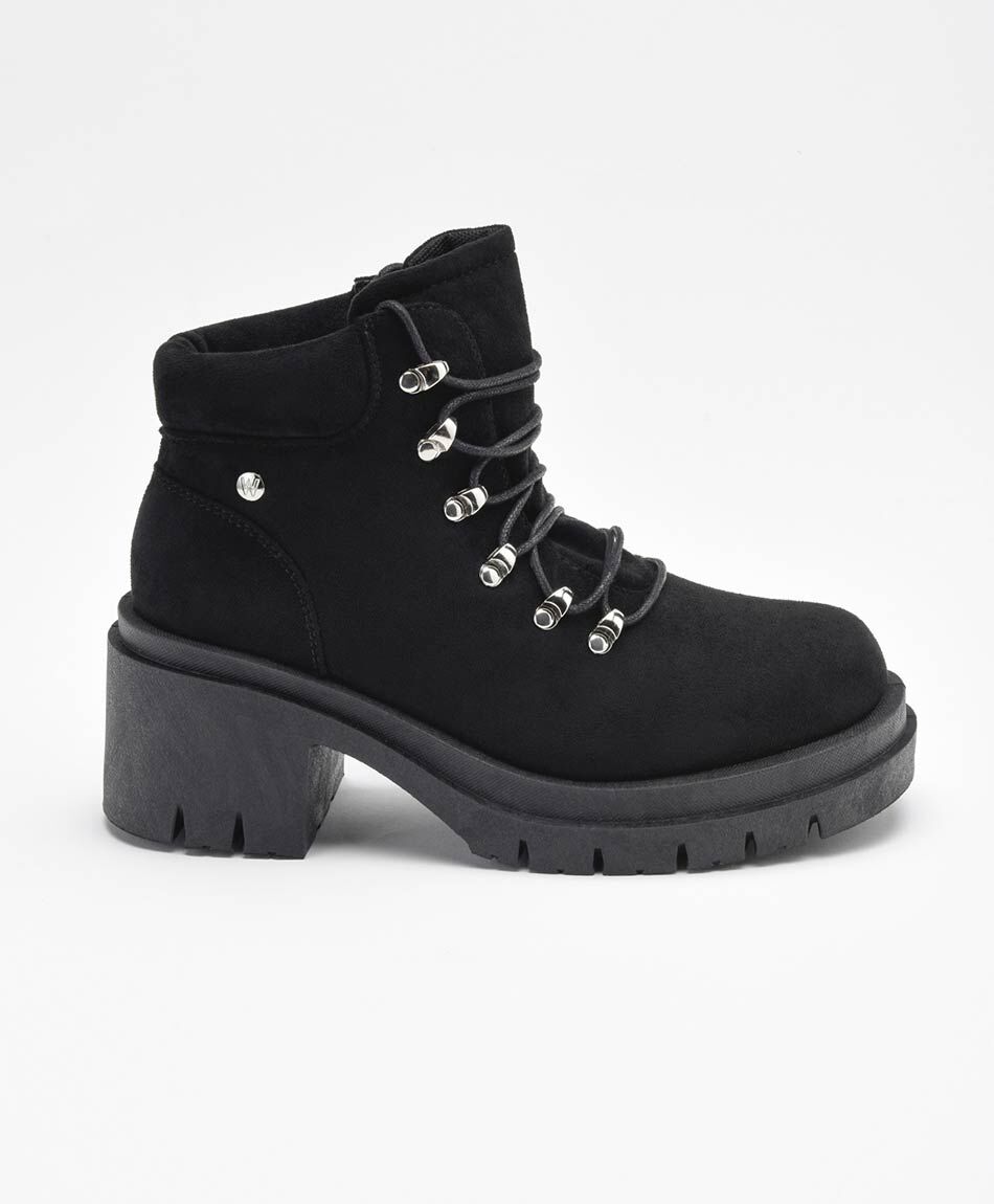 Botin mujer velvet taco cuadrado