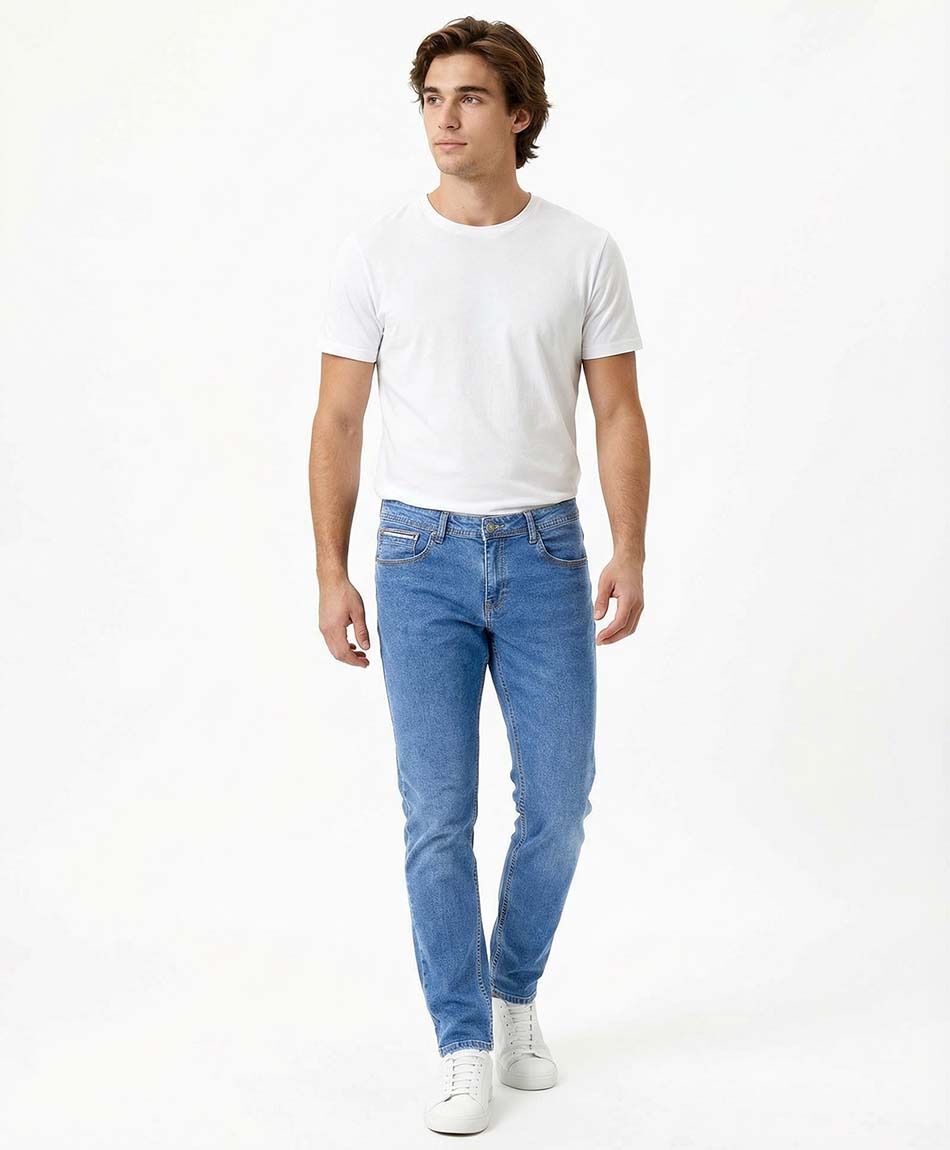Jeans hombre azul skinny