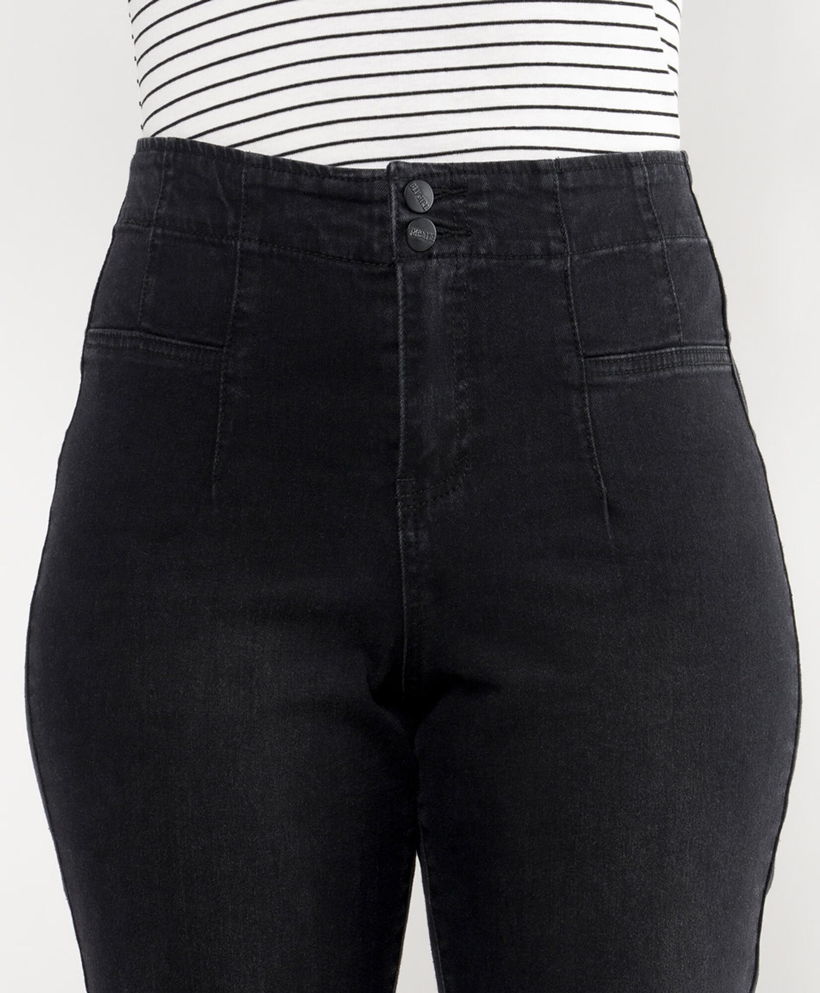 Jeans mujer pinzas pretina flare Jeans mujer pinzas pretina flare