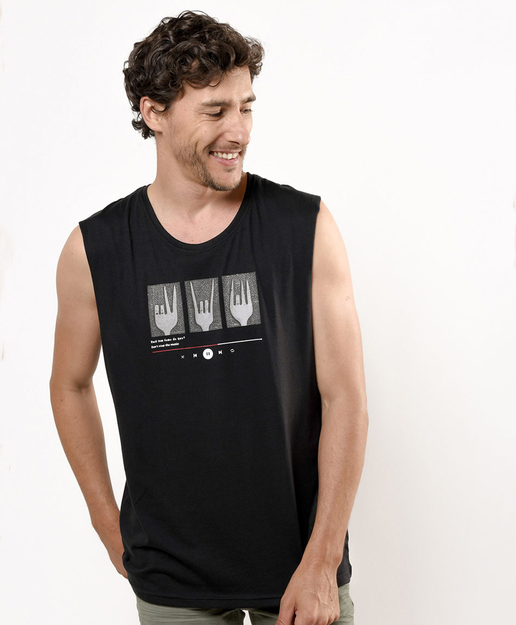 Polera hombre music sin mangas Polera hombre music sin mangas