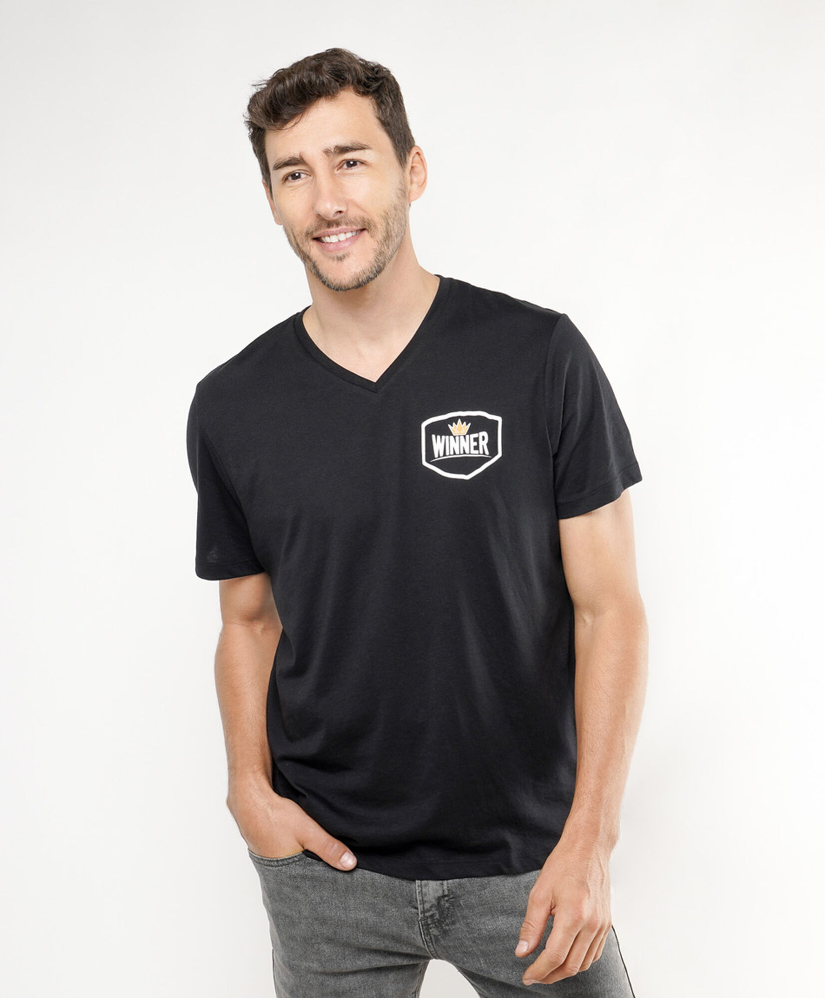 Polera hombre doble estampado idol Polera hombre doble estampado idol