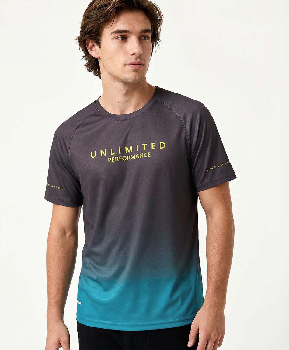 Polera deportiva hombre bicolor