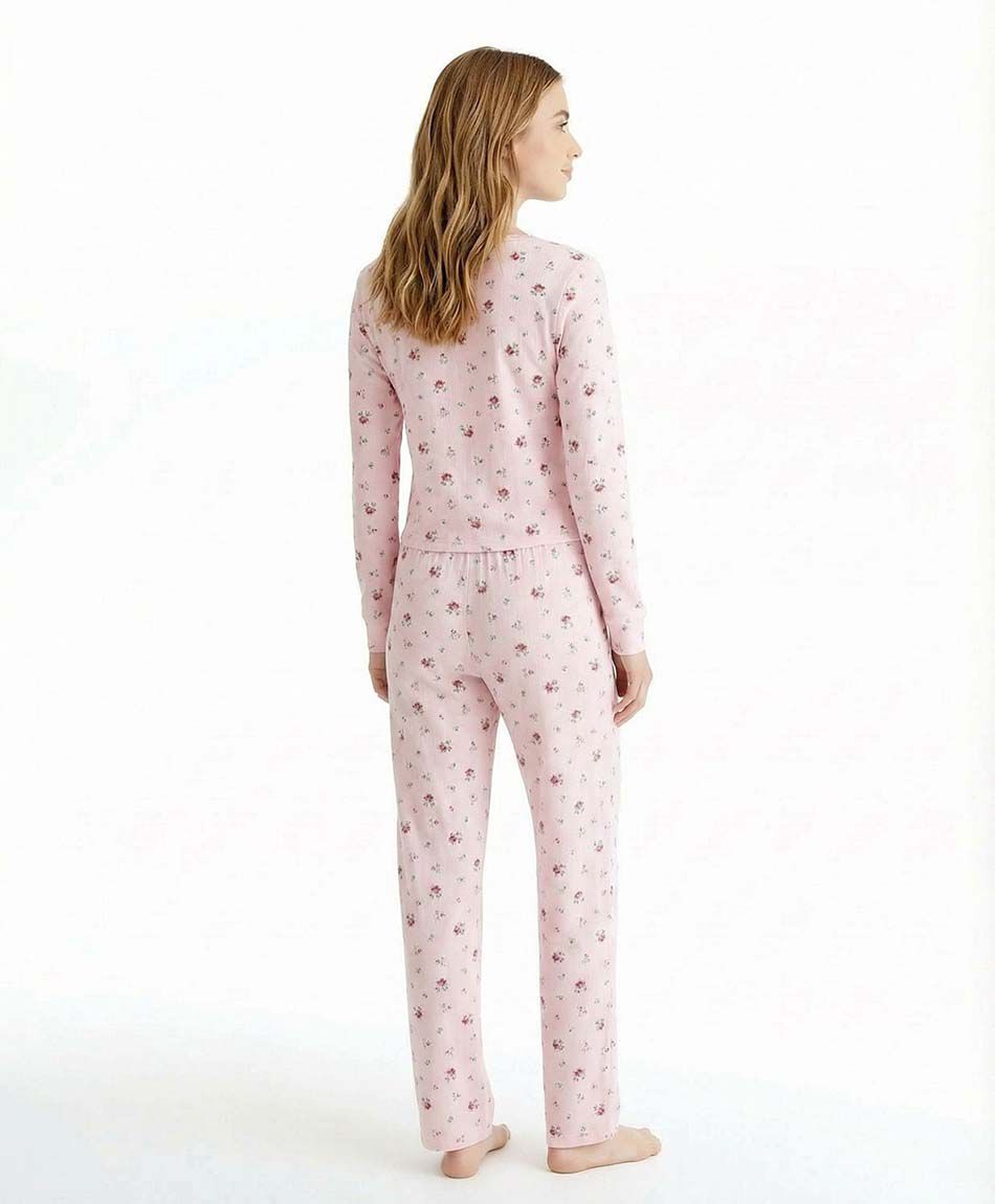 Pijama mujer flores pink