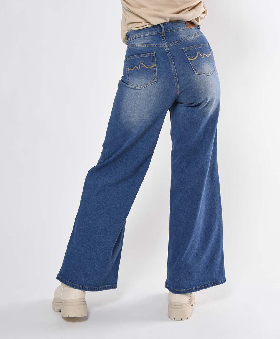 Jeans mujer desgastado wide