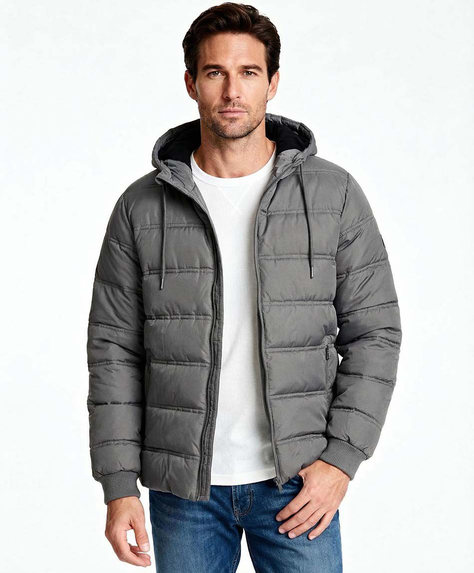 Parka hombre acolchada gris