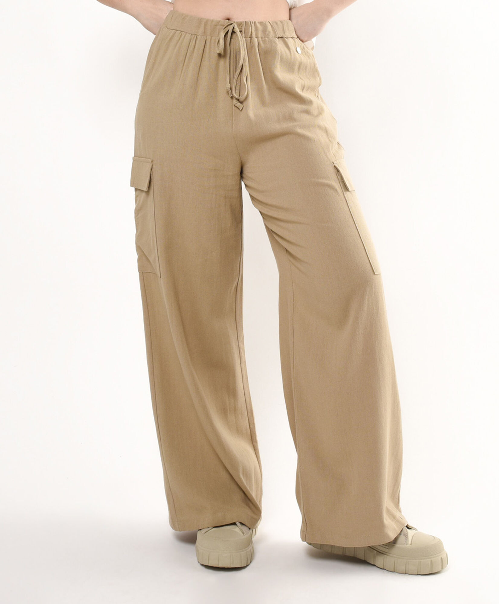 Pantalón mujer cargo lino Pantalón mujer cargo lino