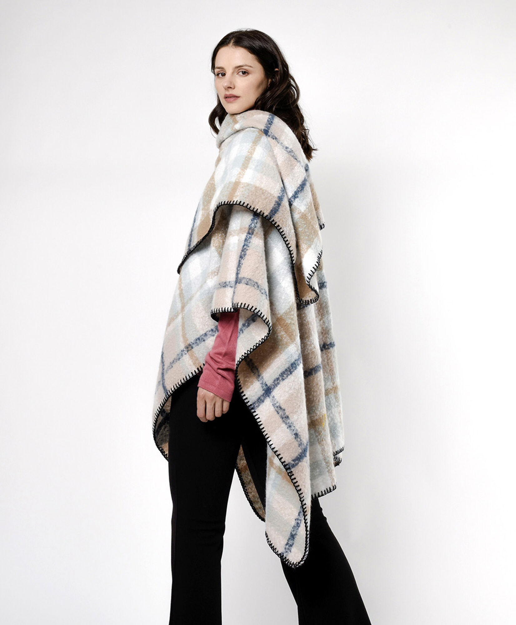 Poncho mujer cuadros Poncho mujer cuadros