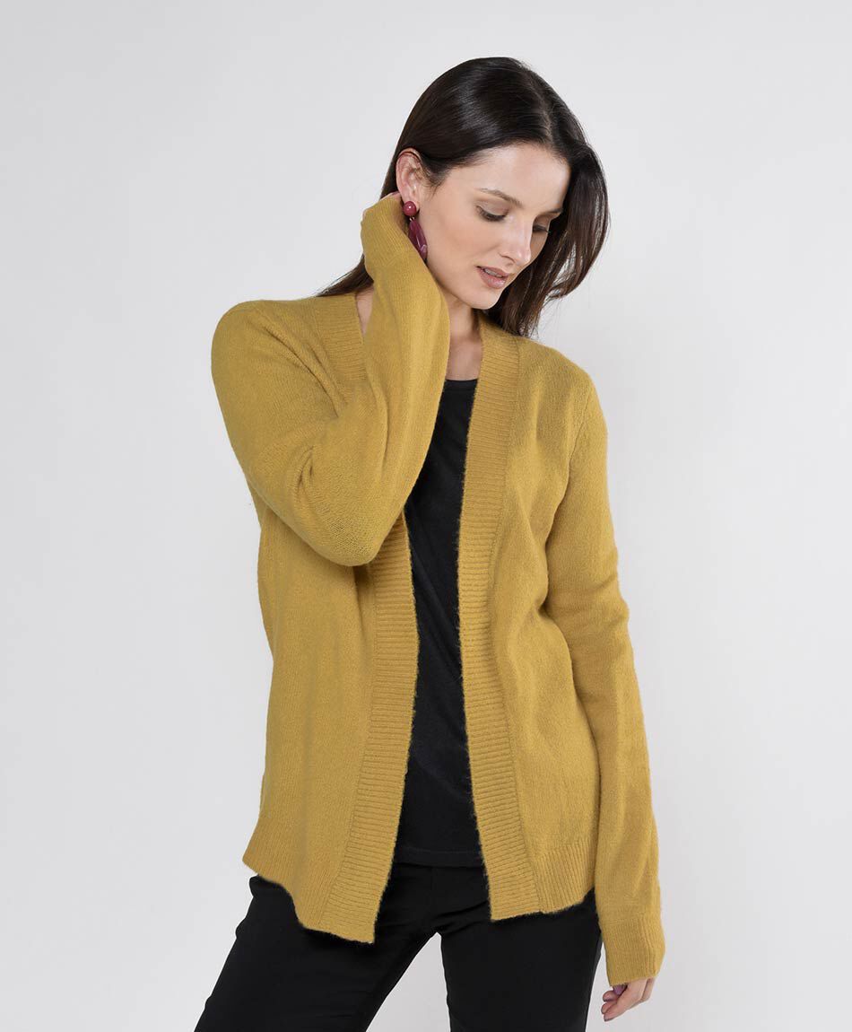 Cardigan mujer tejido acanalado