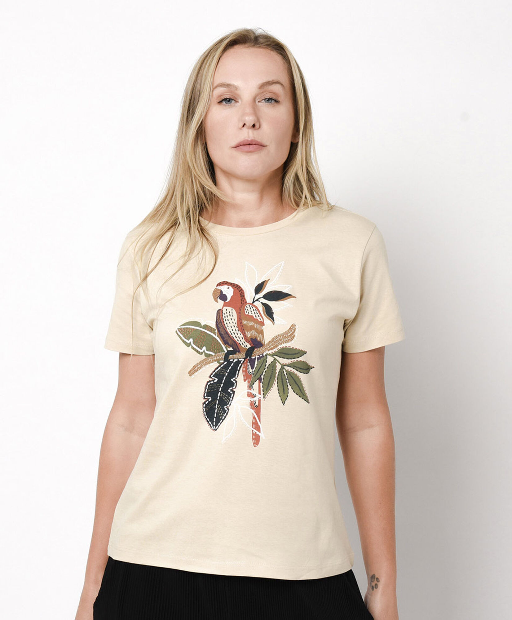 Polera mujer tropical loro Polera mujer tropical loro