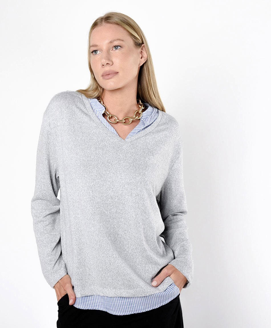 Polera mujer doble con blusa