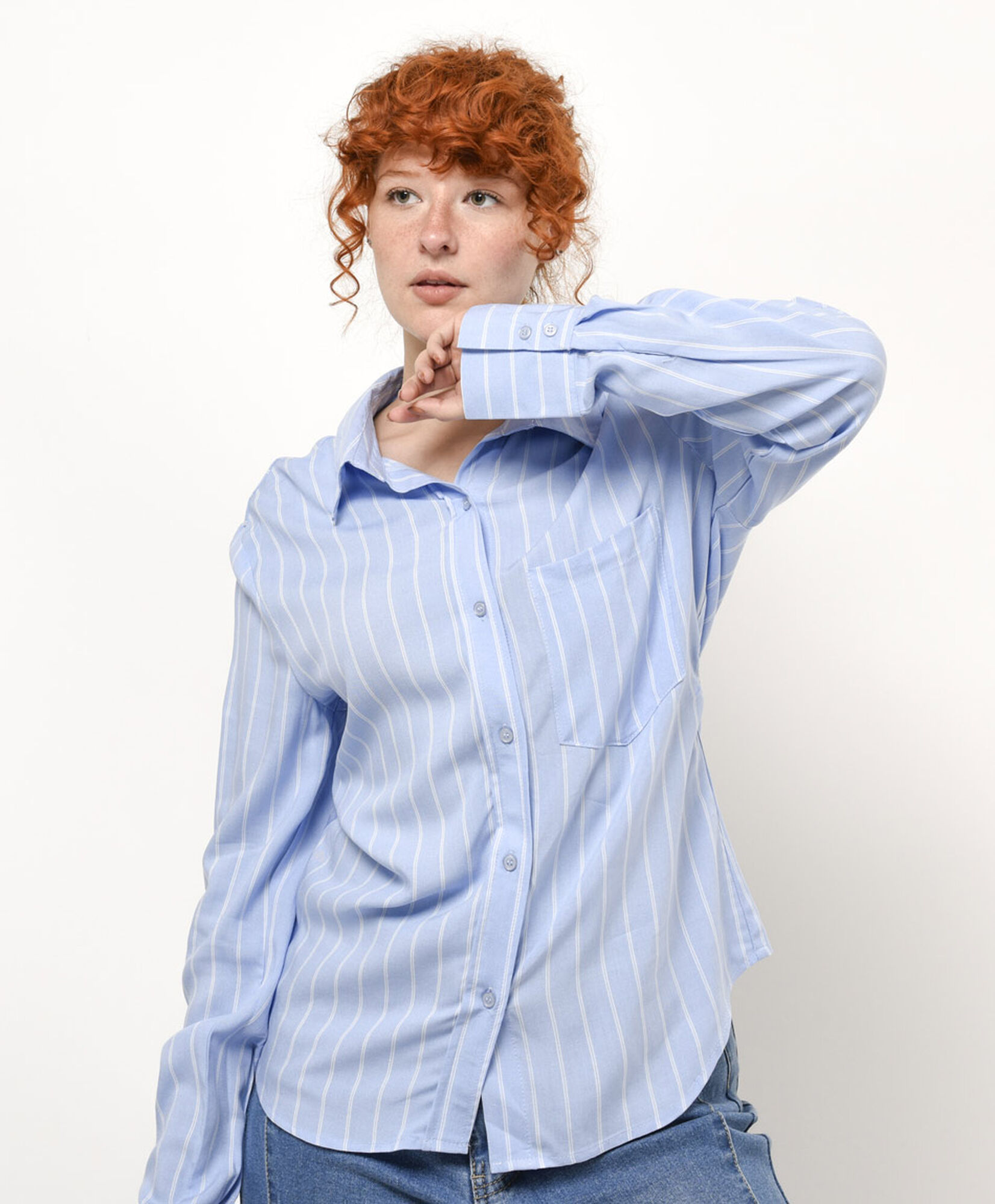Blusa mujer entallada listada Blusa mujer entallada listada