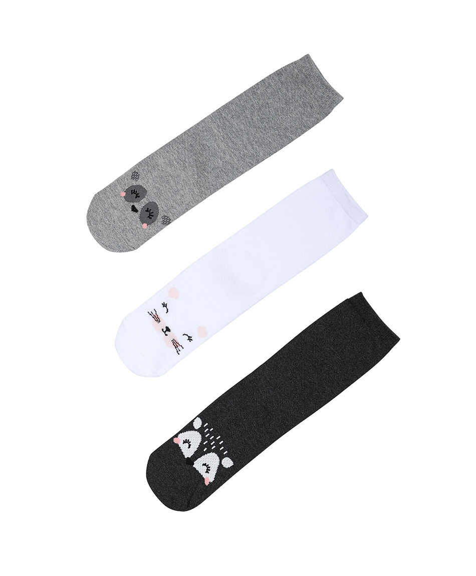 Pack 3 calcetines mujer animals face