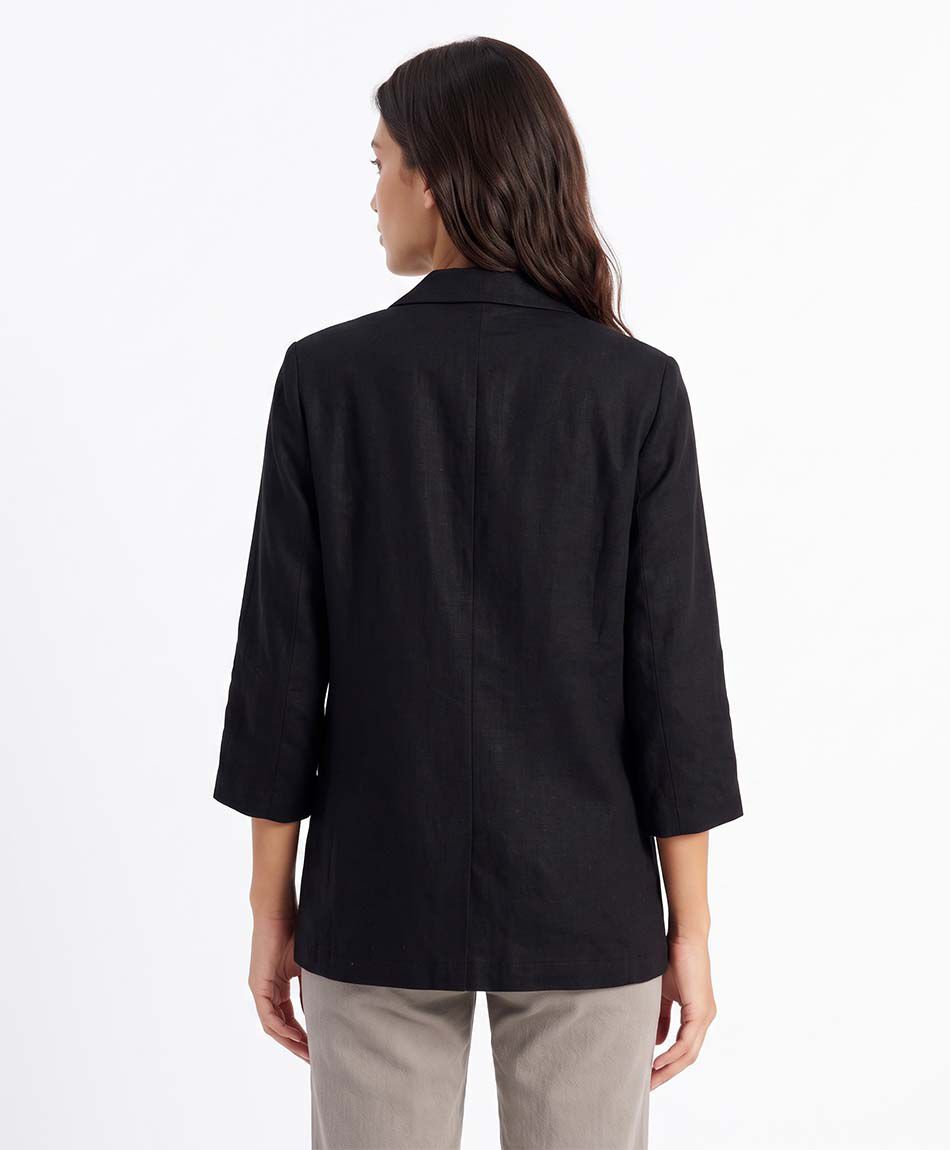 Blazer mujer lino negro