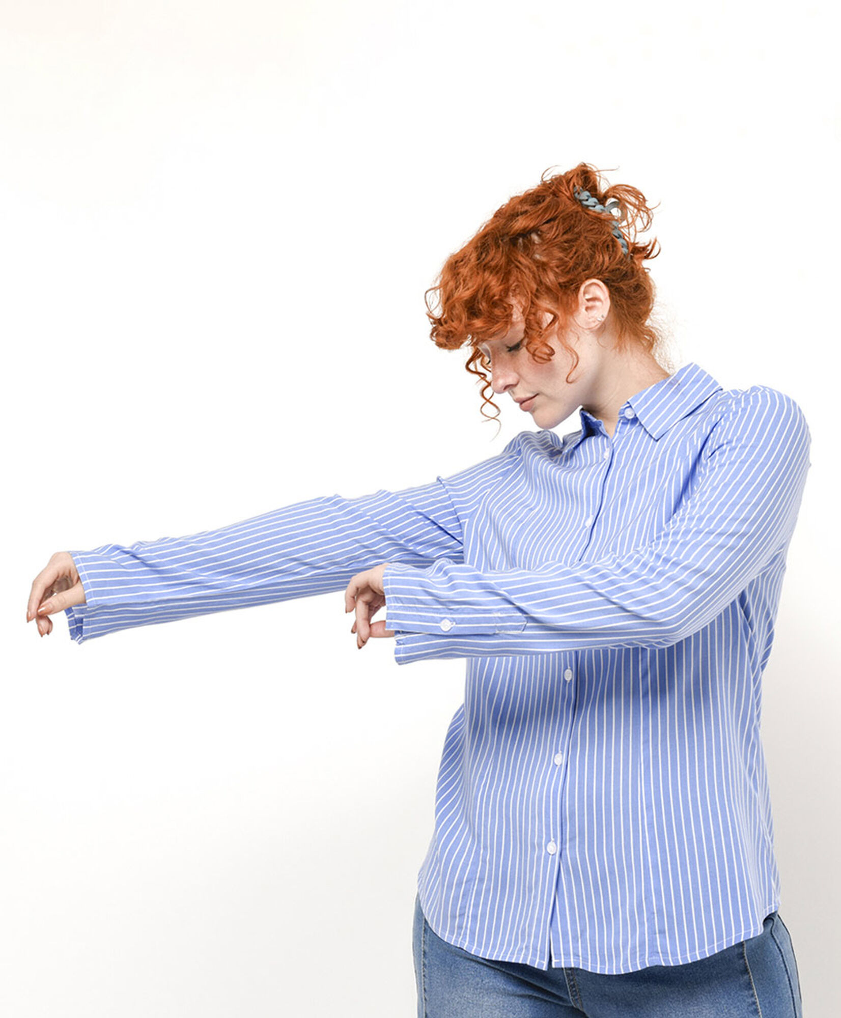 Blusa mujer azul líneas Blusa mujer azul líneas