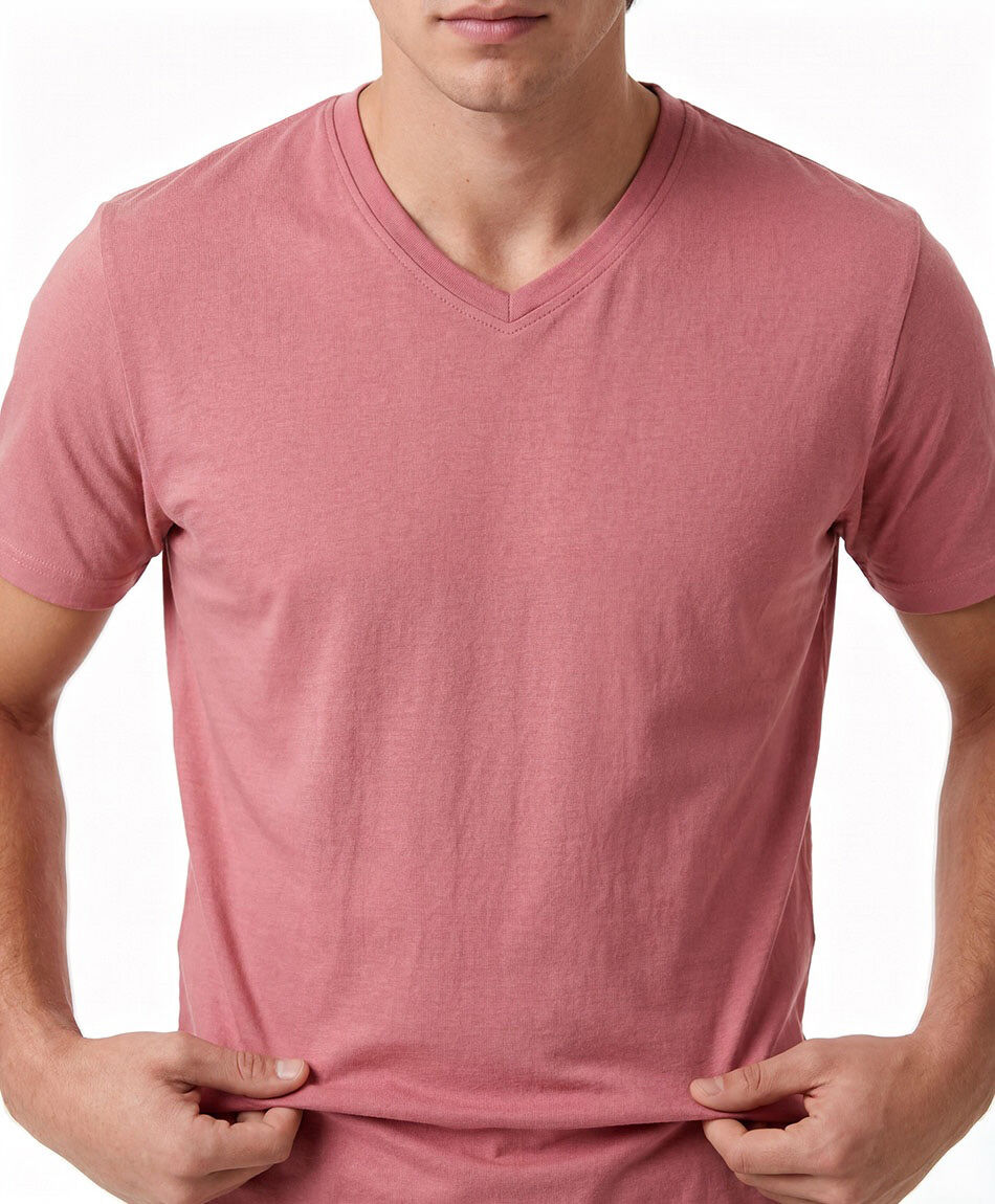 Polera hombre cuello en v lisa