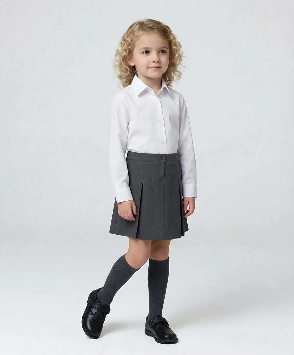 Falda escolar gris botones