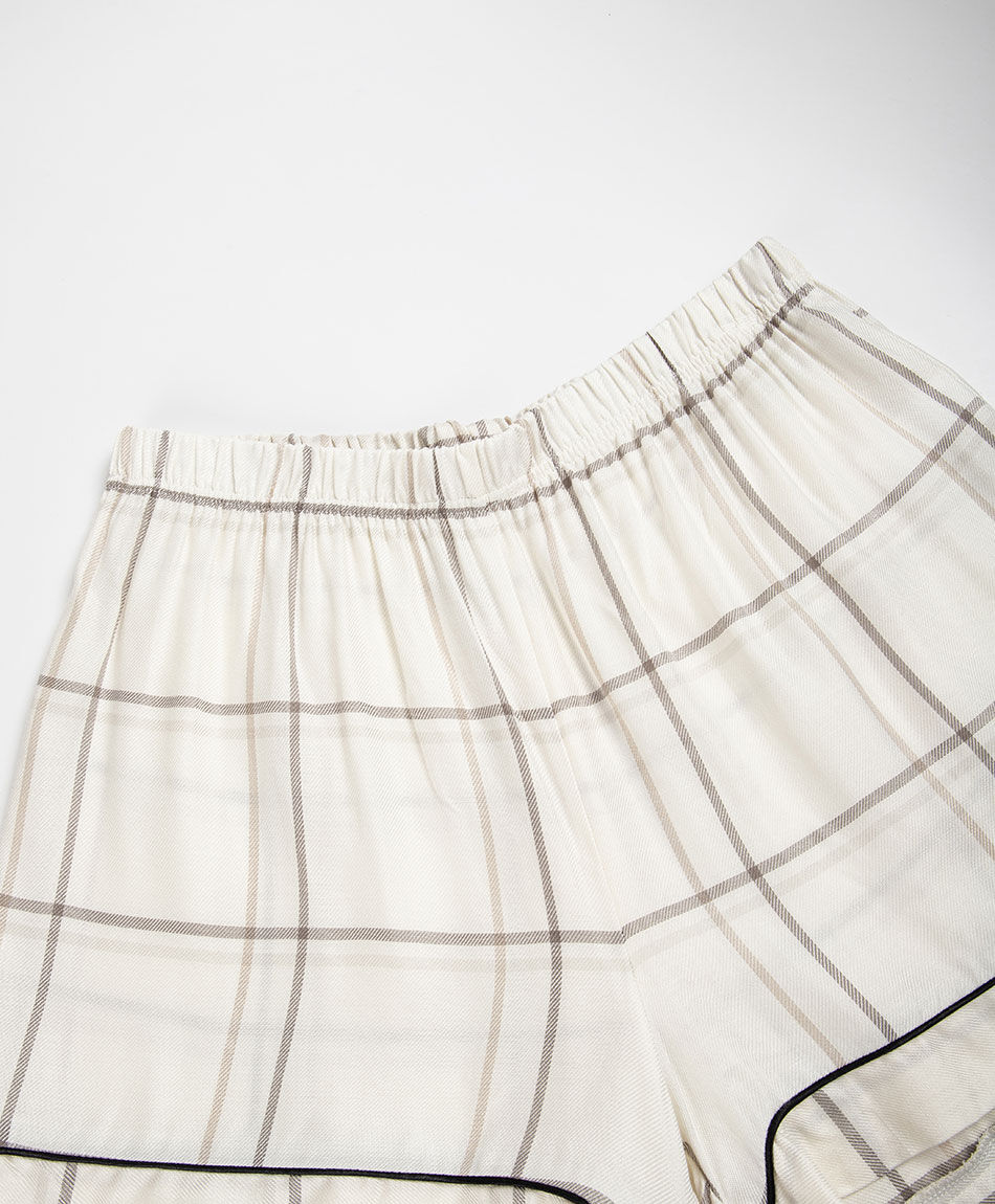 Pijama mujer camisero short escoc&eacute;s lurex