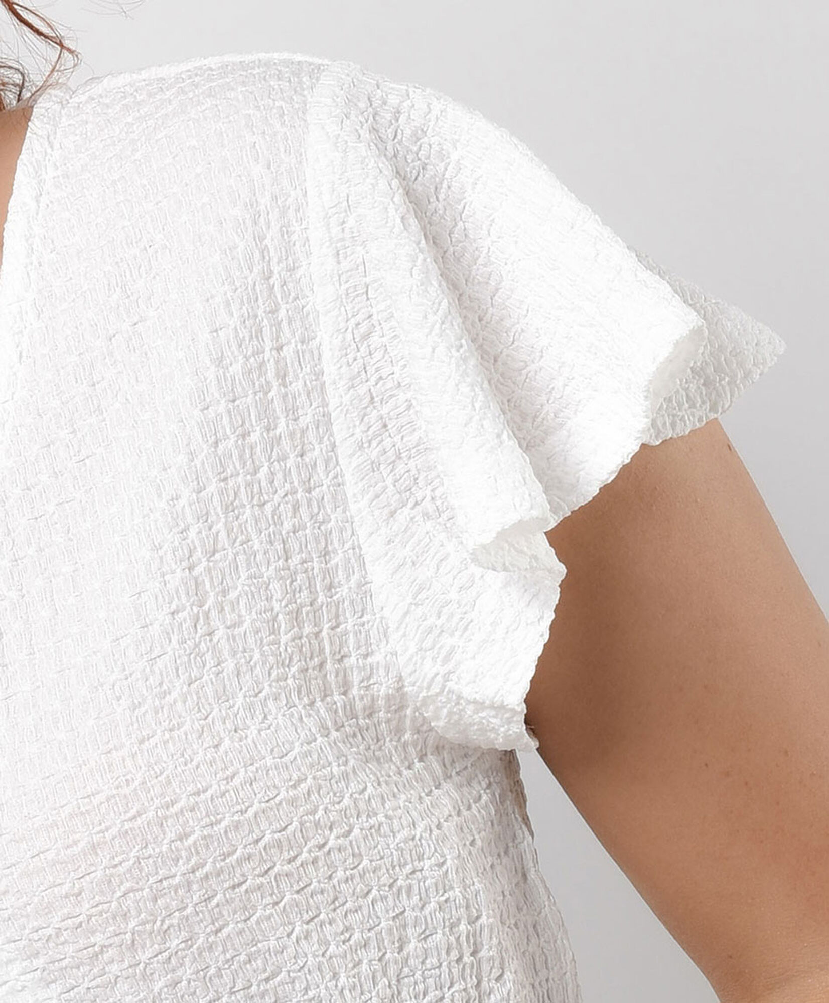 Blusa mujer textura blanca Blusa mujer textura blanca