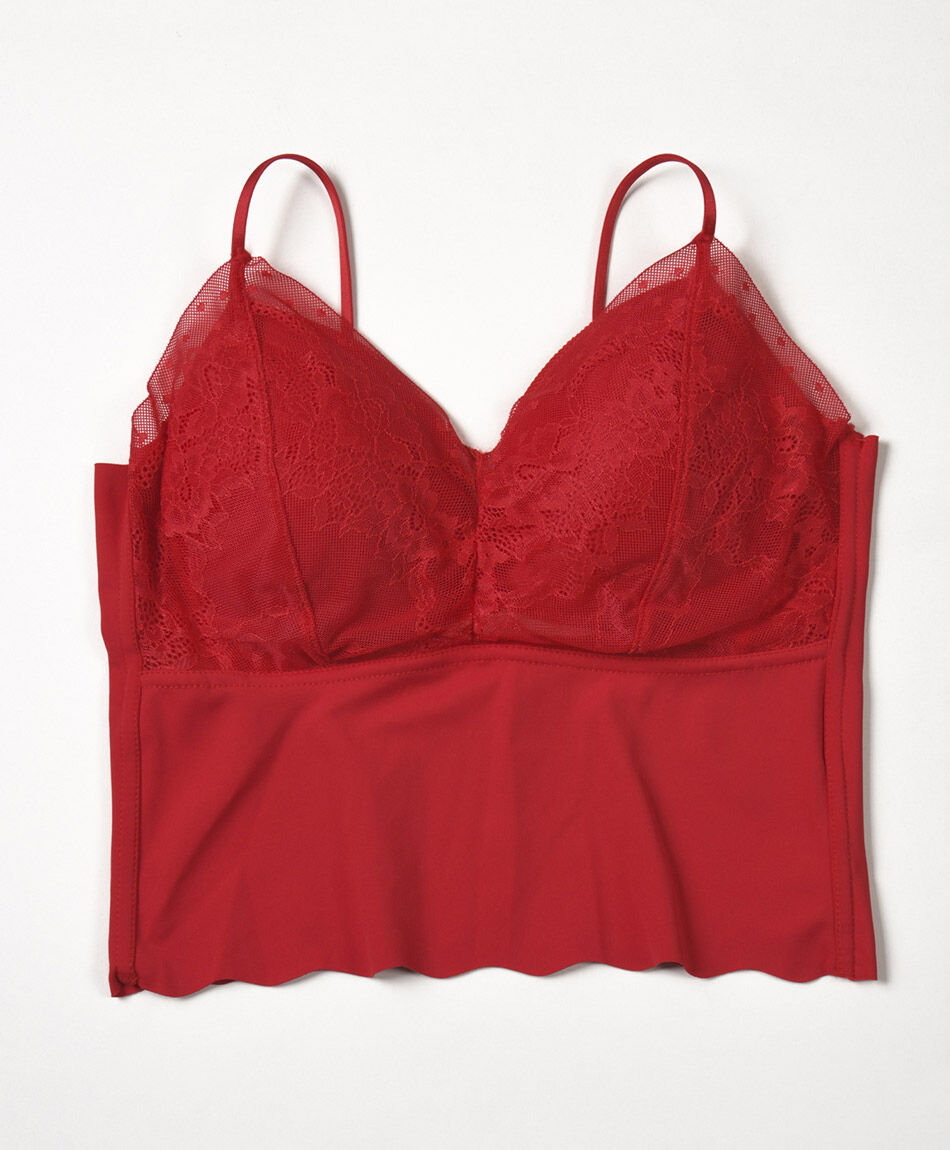 Bralette mujer encajes pretina larga