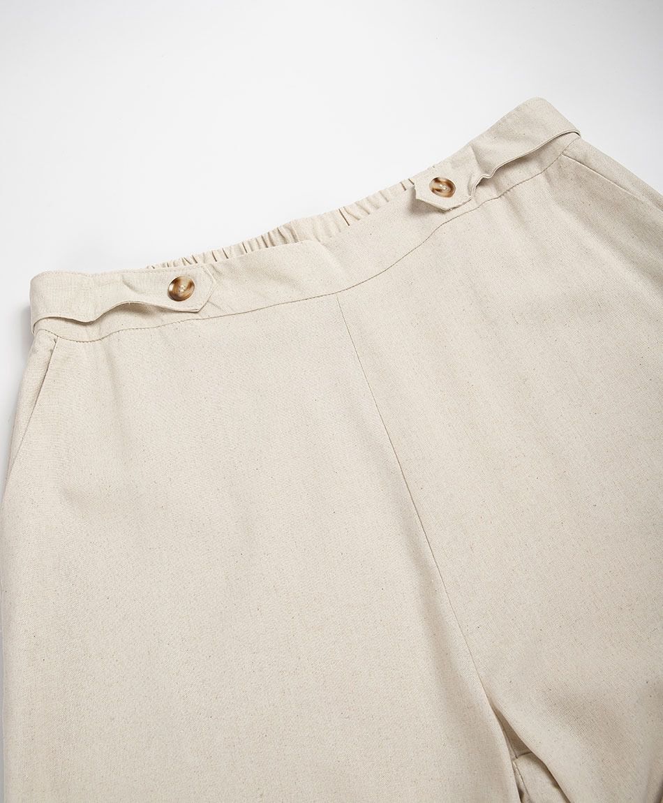 Pantal&oacute;n mujer lino botones