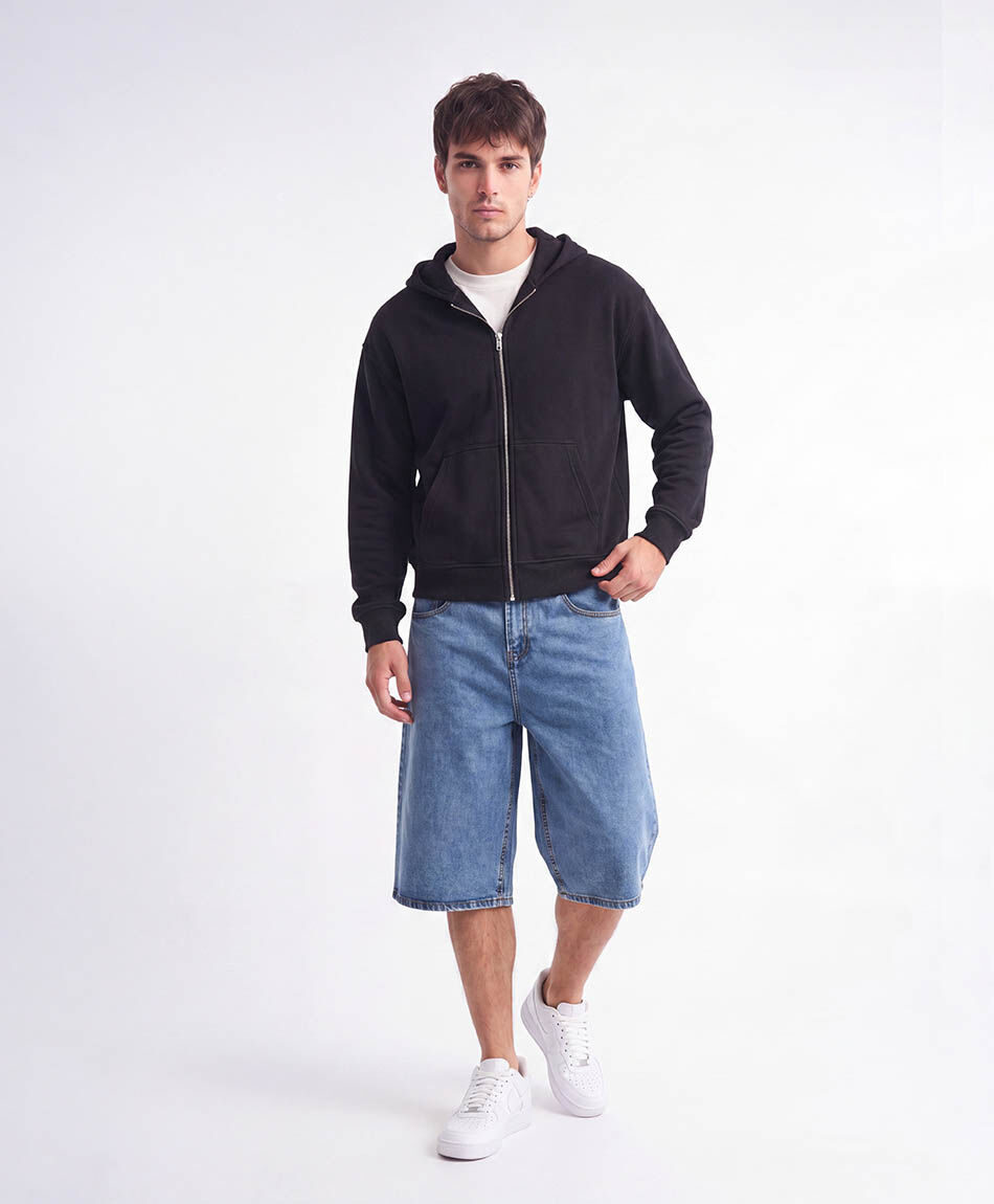 Bermuda hombre denim loose azul