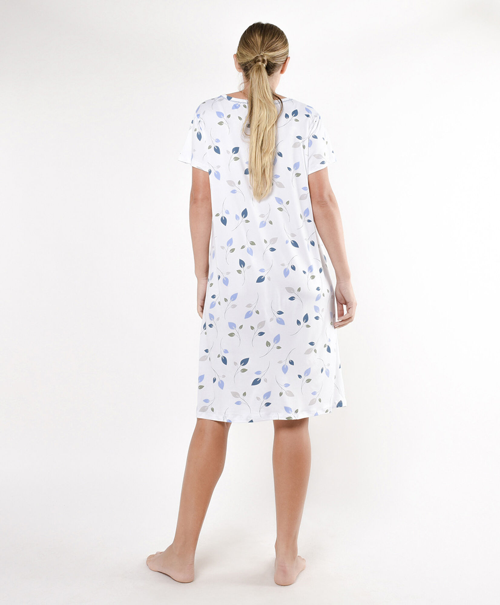 Camisa de dormir mujer hojas blue Camisa de dormir mujer hojas blue