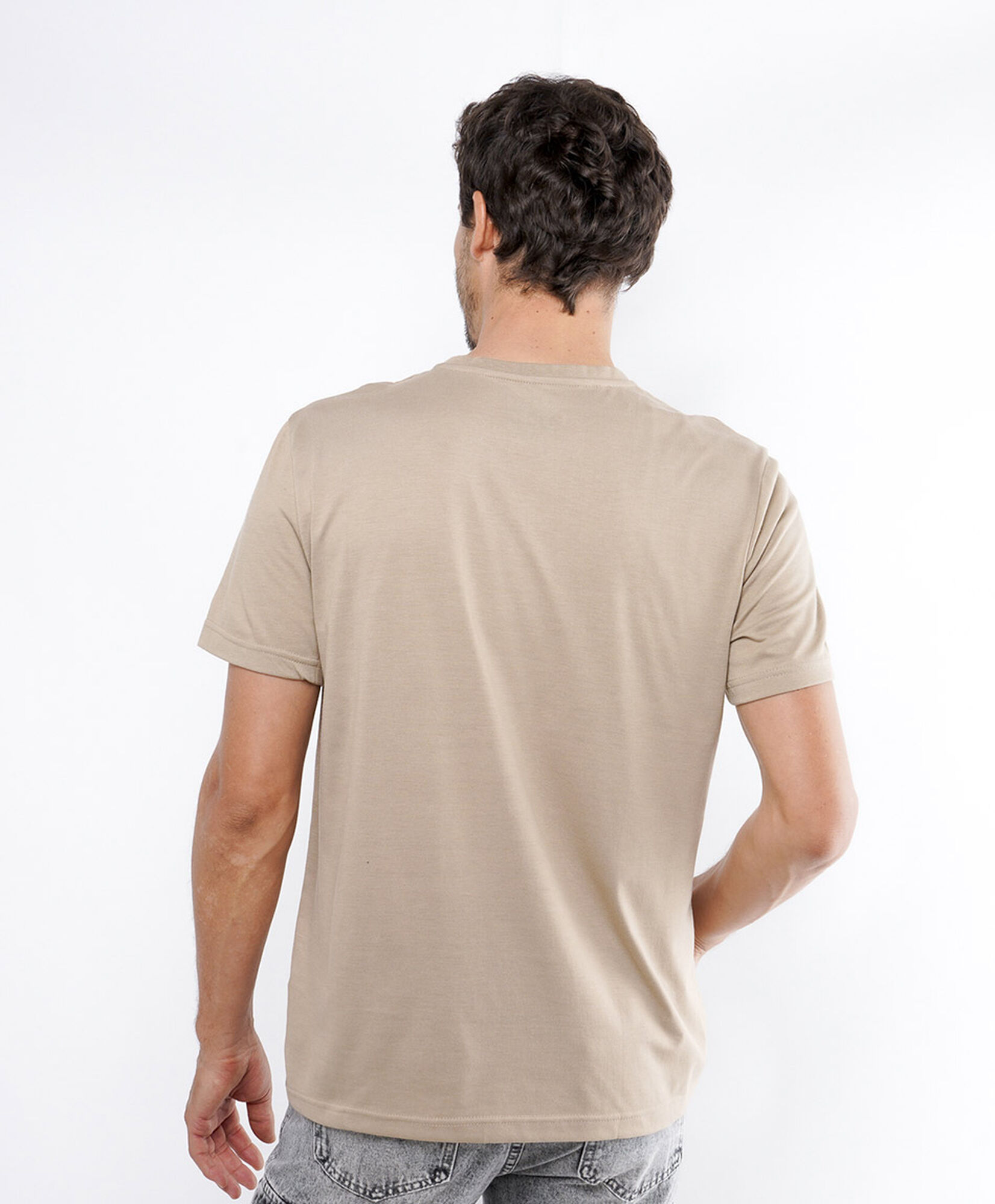 Polera hombre lisa mini print Polera hombre lisa mini print