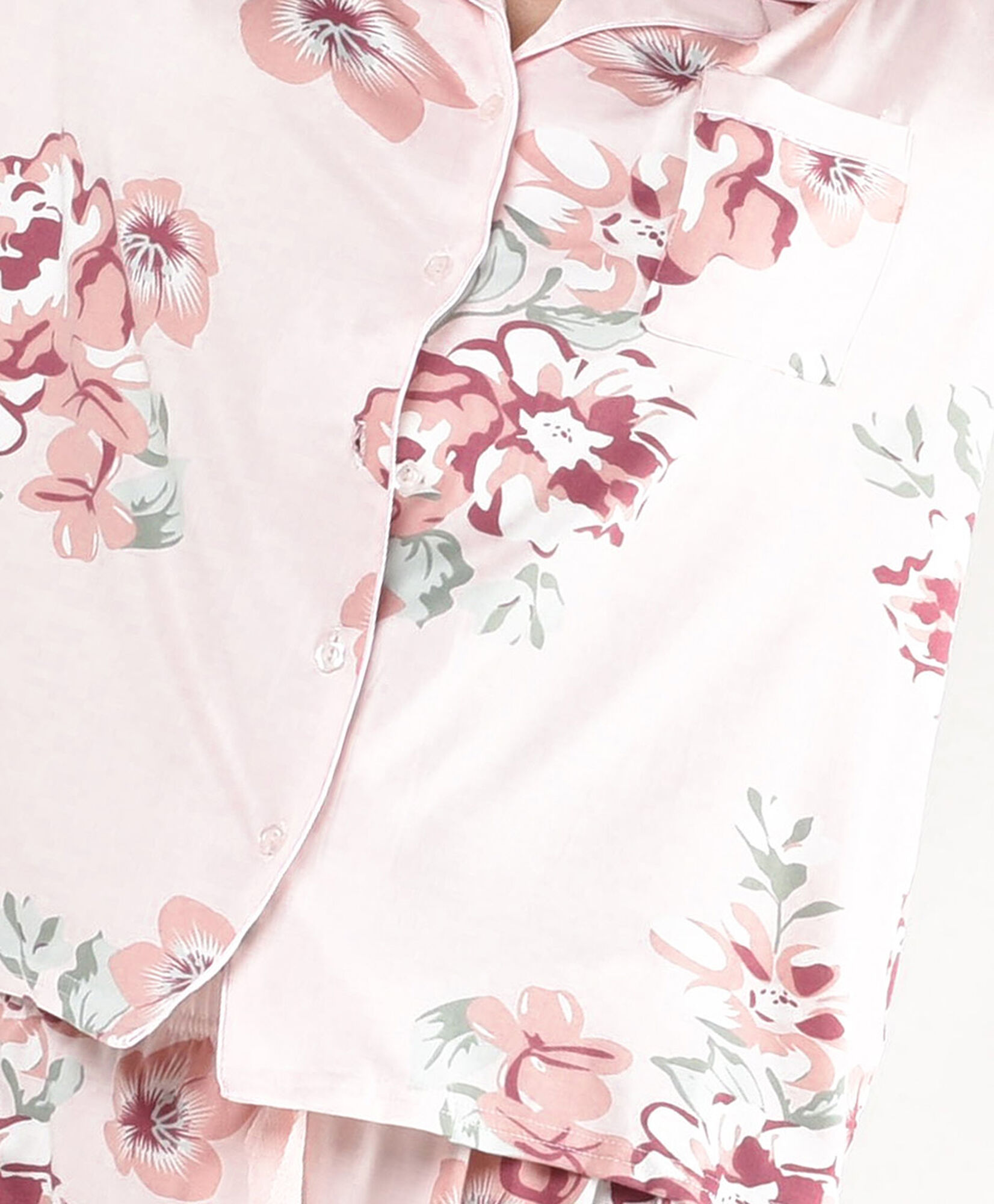 Pijama mujer floreado rosado camisero Pijama mujer floreado rosado camisero