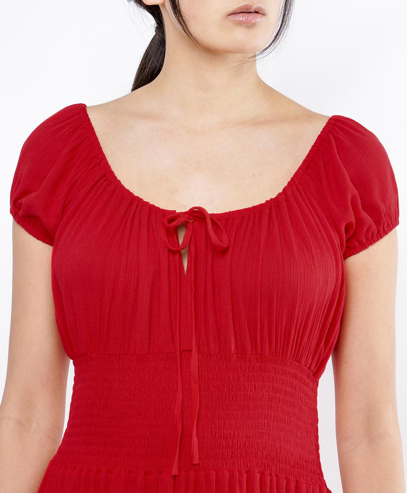 Vestido mujer texturizado rojo Vestido mujer texturizado rojo